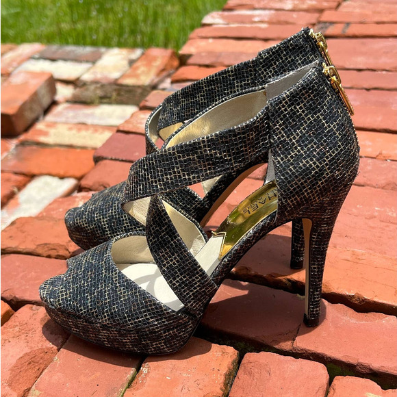 Michael Kors Platform Heels/Sandals/Stiletto Glitter Cheetah -Not For Sale - Picture 3 of 14